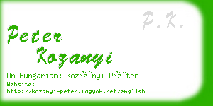 peter kozanyi business card
